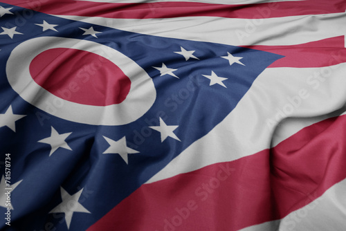 waving colorful flag of ohio state.