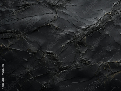 Visible scratches and cracks adorn the textured black resin wall
