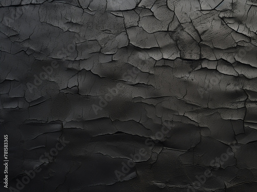 Prominent scratches and cracks enhance the black resin wall texture