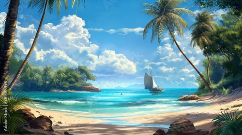 Tropical beach idyllic bay