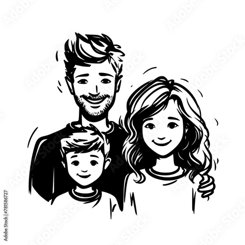 cartoon, family, boy, child, children, vector, kid, illustration, people, woman, kids, hair, baby, face, love, drawing, mother, father, fun, design, childhood, smile, son, set, smiling, playing, art, 