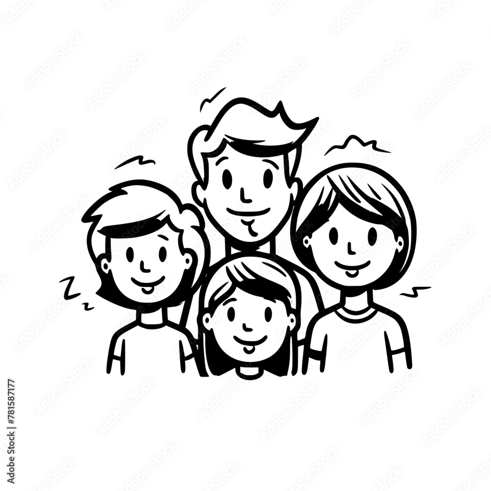 cartoon, family, boy, child, children, vector, kid, illustration, people, woman, kids, hair, baby, face, love, drawing, mother, father, fun, design, childhood, smile, son, set, smiling, playing, art, 