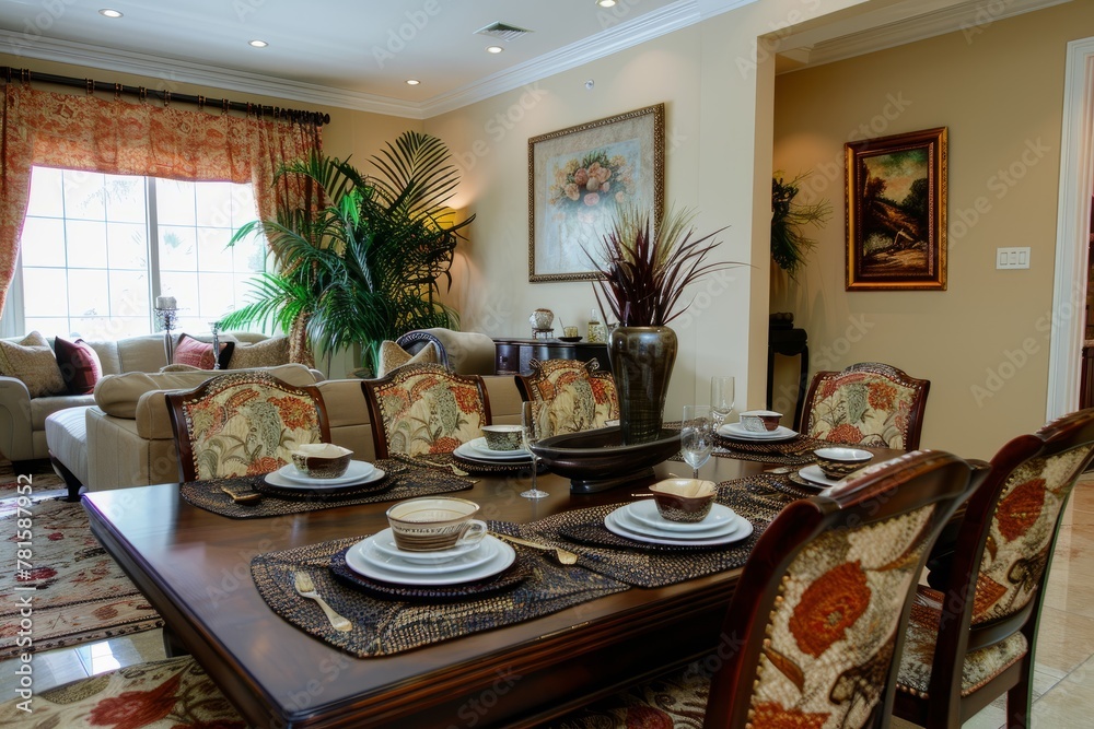 Formal Dining Table Arrangement with Elegant Details