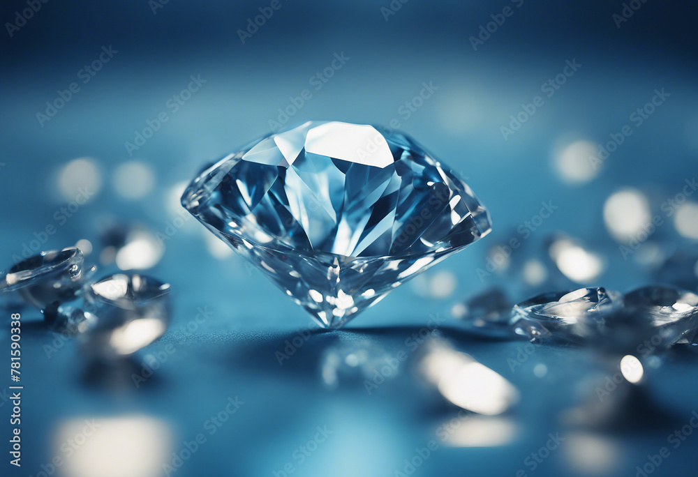 Diamond on blue background Diamond on blue background