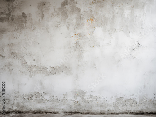 Grunge texture: white background with aged cement wall