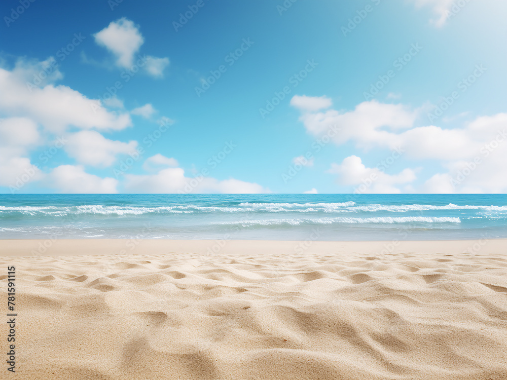 Ample copy space on horizontal beach sand background