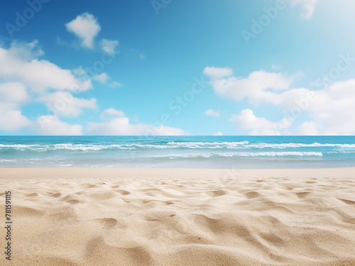 Ample copy space on horizontal beach sand background © Llama-World-studio