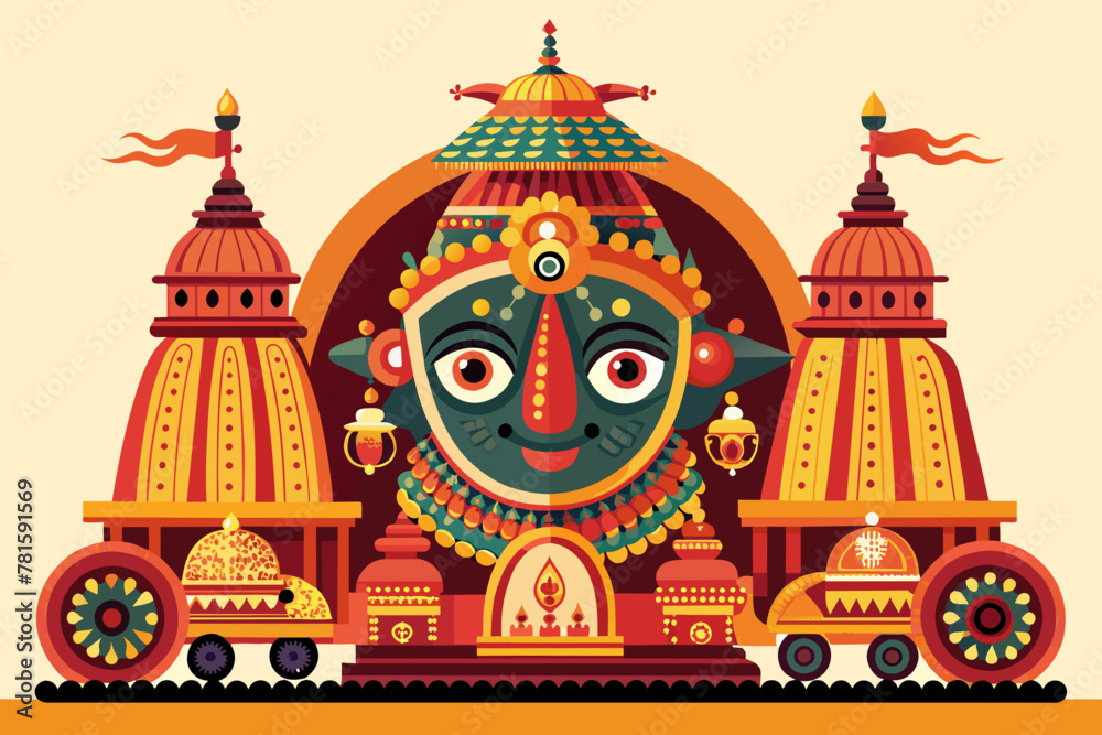 Fototapeta premium Rath yatra three face