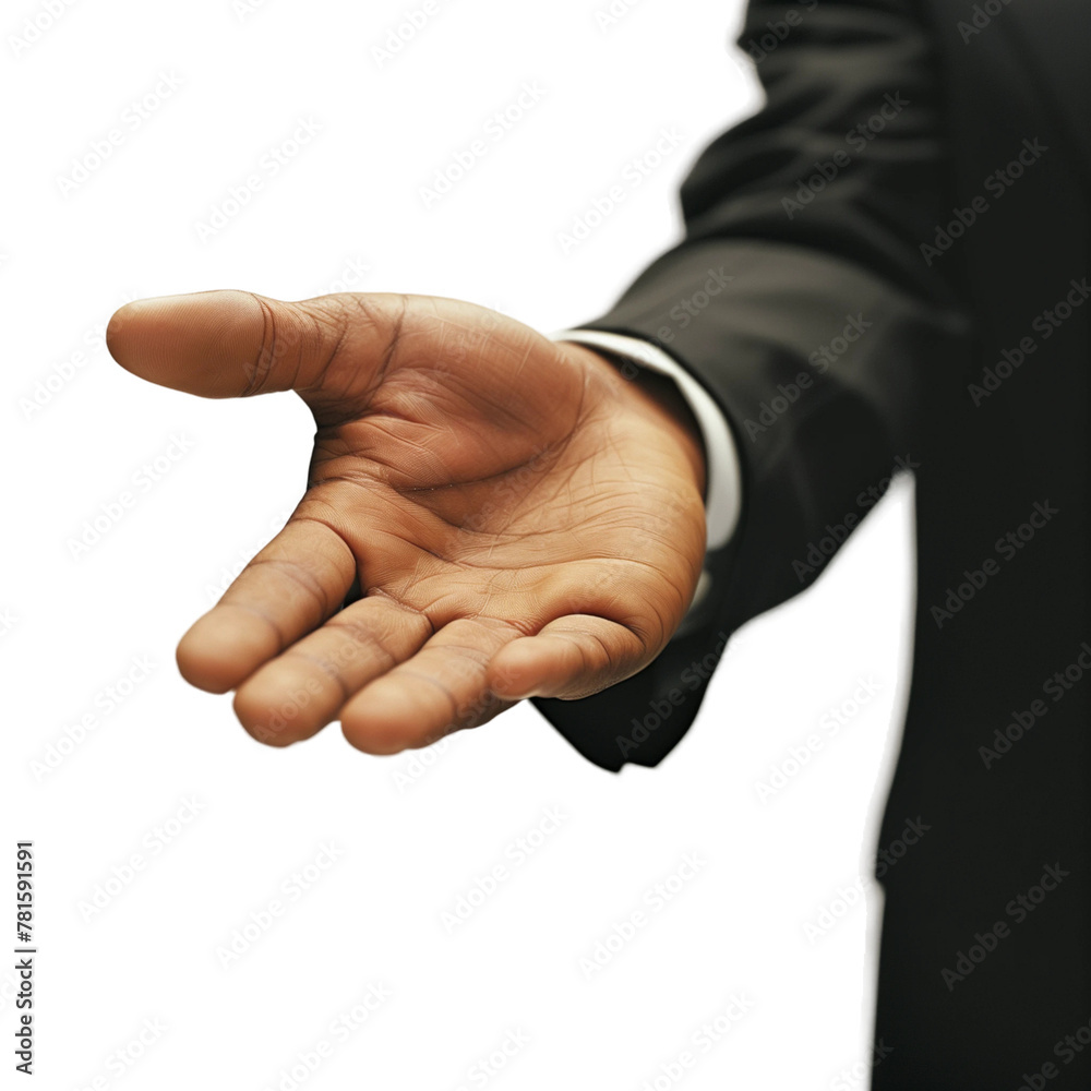 buisness man hand held out isolated on transparent background buisness man hand held out isolated on transparent background