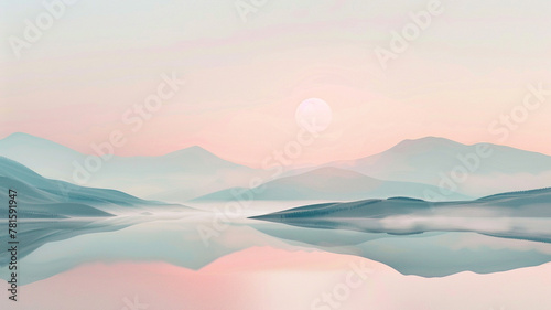 Minimalist composition with clean lines and a soft gradient, creating a visual atmosphere of calm and serenity.