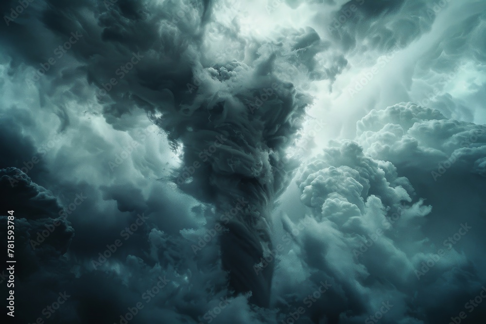 Tornado in cloudy sky Tornado in cloudy sky