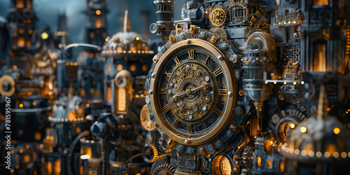 city, steampunk, industrial, gears, machinery, Victorian, retro-futuristic, steam, technology, clockwork, brass, pipes, dystopian, urban, mechanical, gears, steam engine, invention, innovation, cyberp