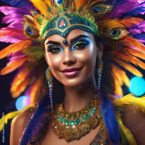 portrait of a woman in brazilian carnival