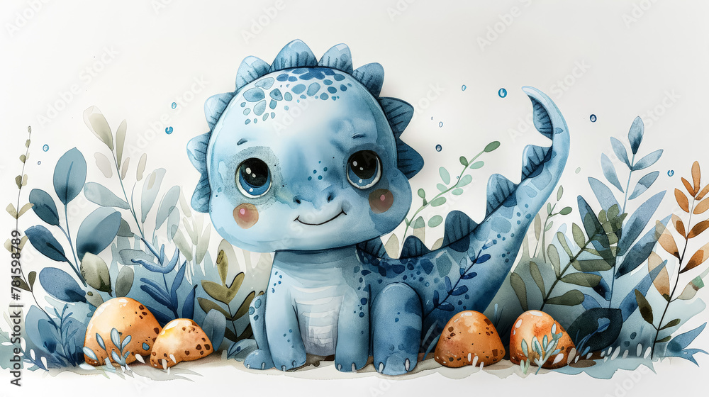 A cheerful blue and white cartoon lizard with a broad smile, radiating positivity and charm in its playful demeanor.
