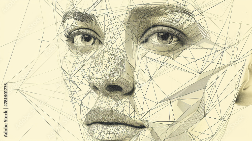 Foto de Geometric vector face with precise angles and clean lines ...