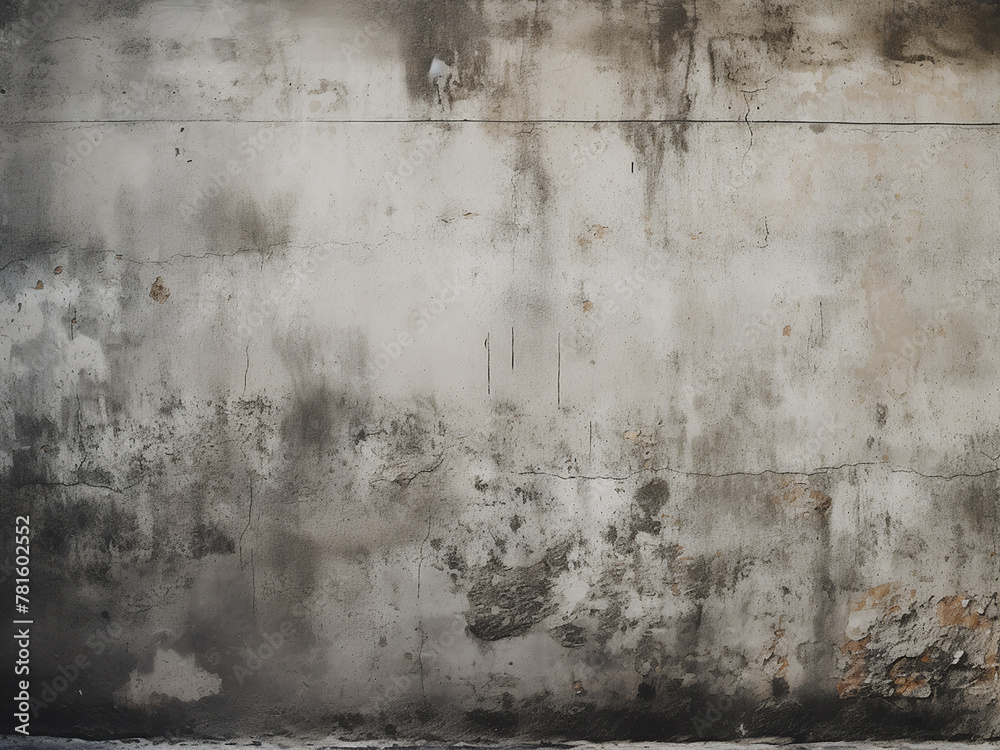 Grungy texture of an old concrete wall, grey and dirty