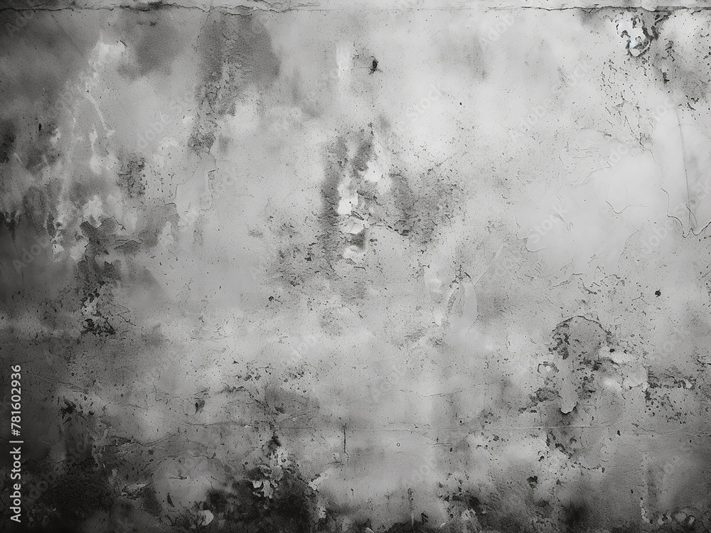 Black and white image showcases a worn concrete wall's texture - obrazy, fototapety, plakaty 