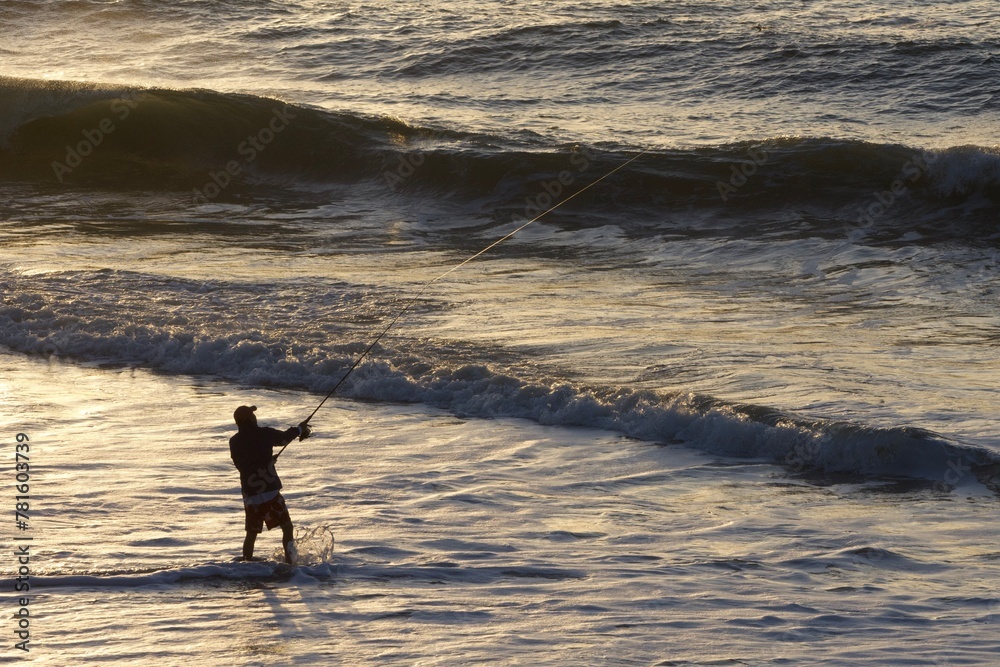 fishing at the beach