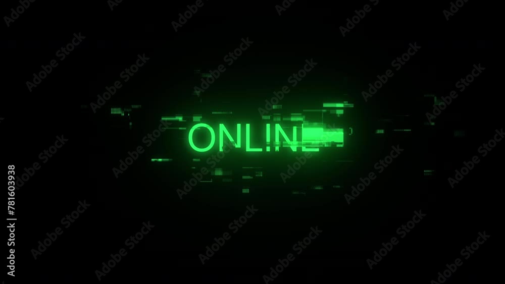 Online text with screen effects of technological failures. Spectacular screen glitch with various kinds of interference. Looped Online text with screen effects of technological failures. Spectacular screen glitch with various kinds of interference. Looped