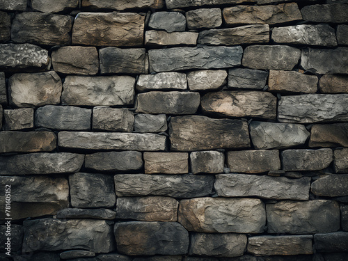 Gray stone wall with mottled shadows creates textured background