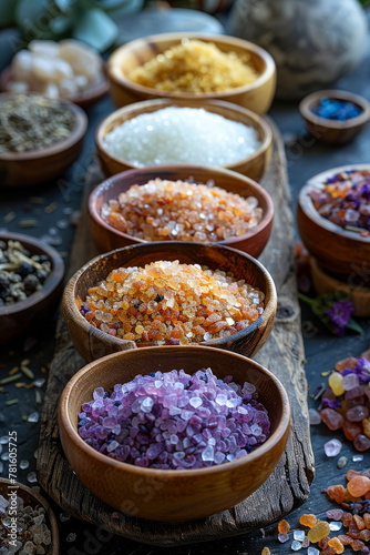 The natural aromatic salts and herbs