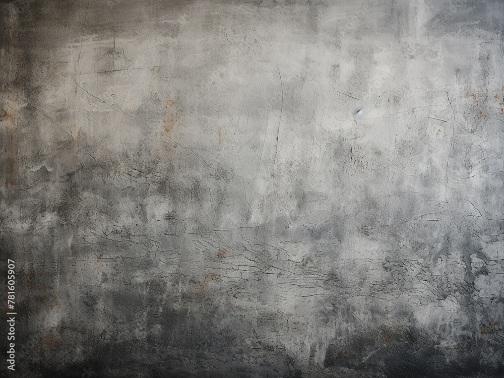 Obraz premium Template: grey textured backdrop with distressed, scratched board
