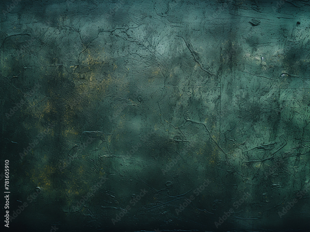 Dark green grunge texture: abstract background of concrete wall
