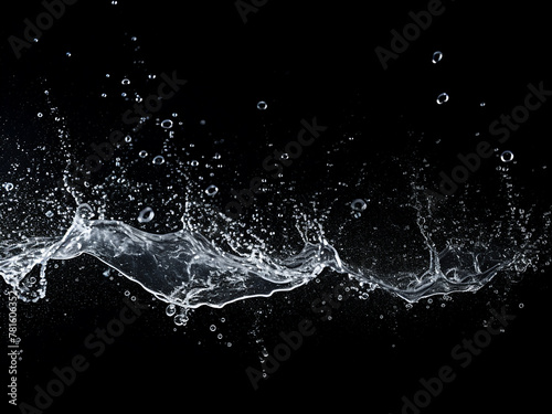 Dynamic imagery: abstract water splashes on black