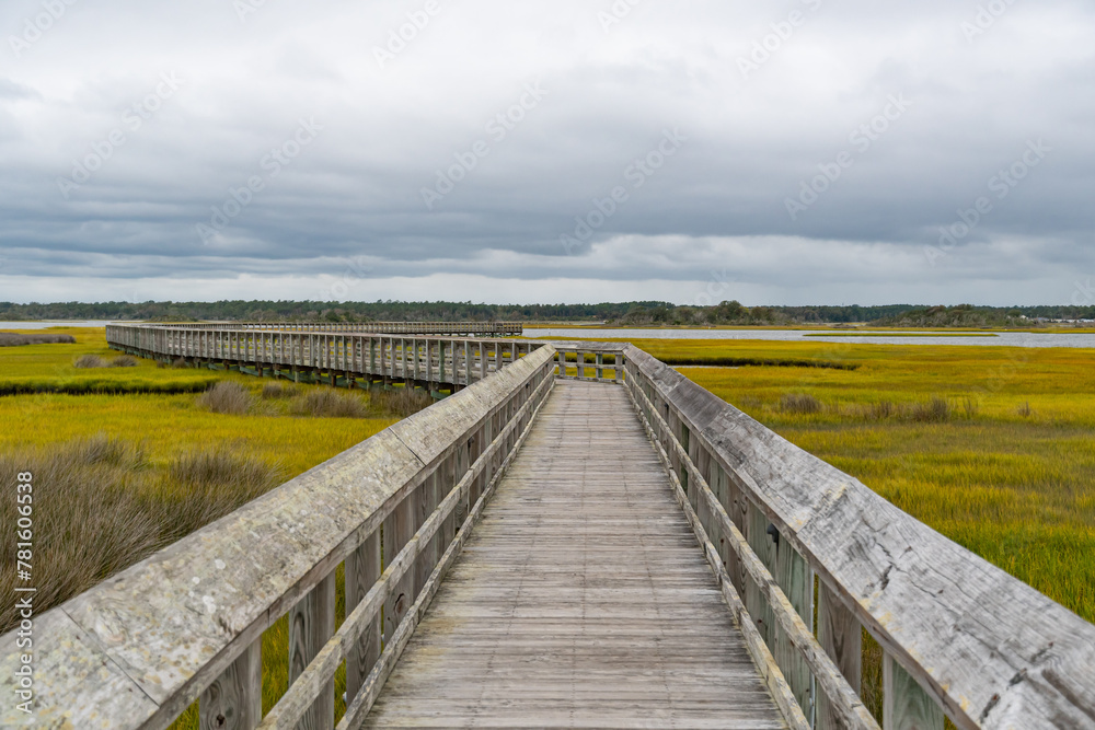 Topsail island pier into the intracoastal 
