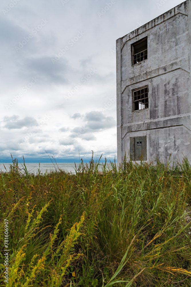 abandoned building by the sea