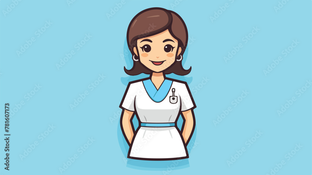 Nurse Female icon design vector 2d flat cartoon vac