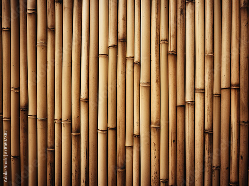 Vintage-colored bamboo texture adorns the background