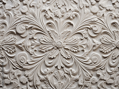 The wall's beauty shines with its embossed decorative plaster texture