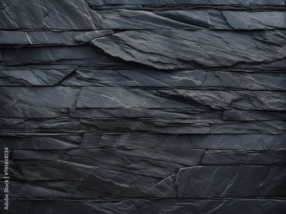 A background featuring black slate stone or its texture A background featuring black slate stone or its texture