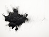 Rorschach inkblot method creates abstract acrylic texture on white paper