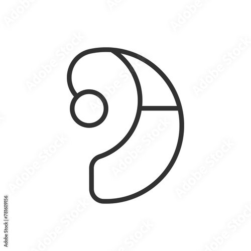 Hearing aid, linear icon. Line with editable stroke