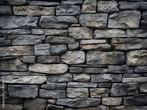 Detailed view presenting the textured surface of a stone wall