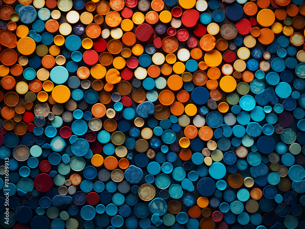 Circles of different sizes and hues, providing a diverse background Circles of different sizes and hues, providing a diverse background