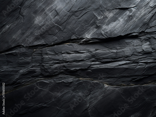 Empty space on dark gray black slate stone background