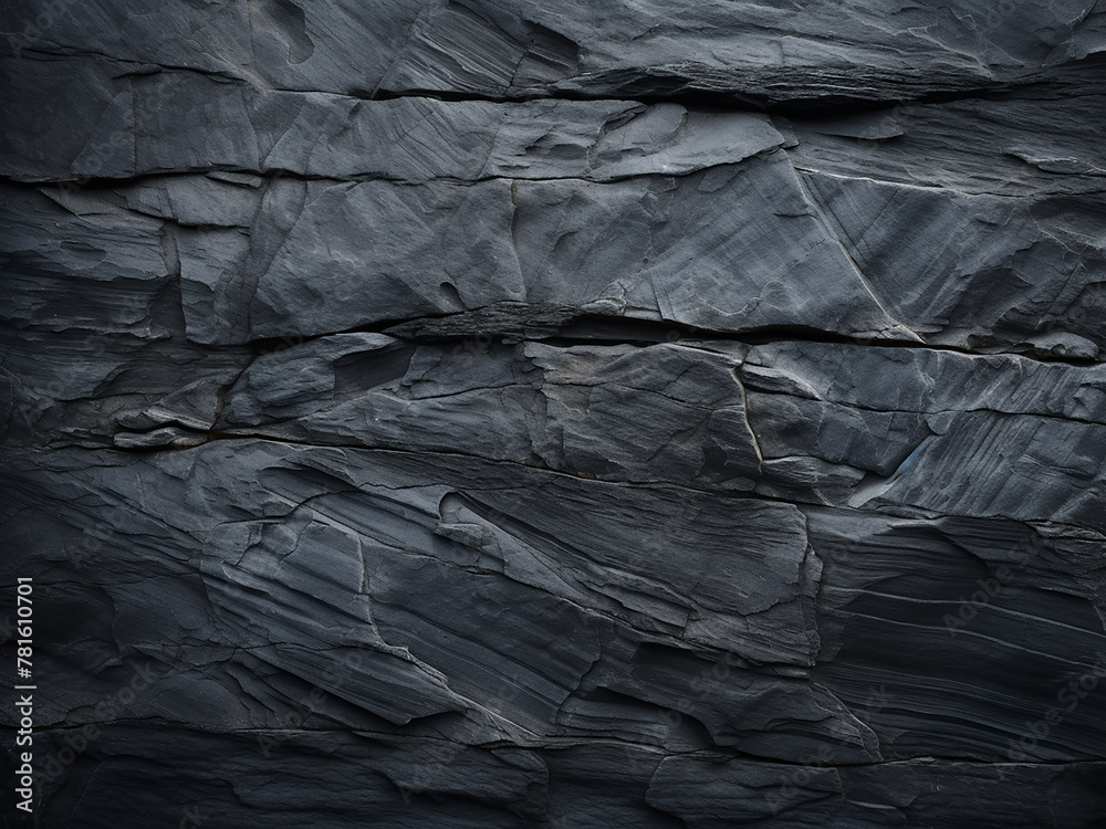 Dark grey and black slate texture offers backdrop options - obrazy, fototapety, plakaty 