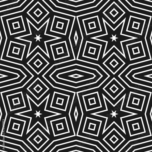 Seamless pattern with an original monochrome ornament. Vector illustration