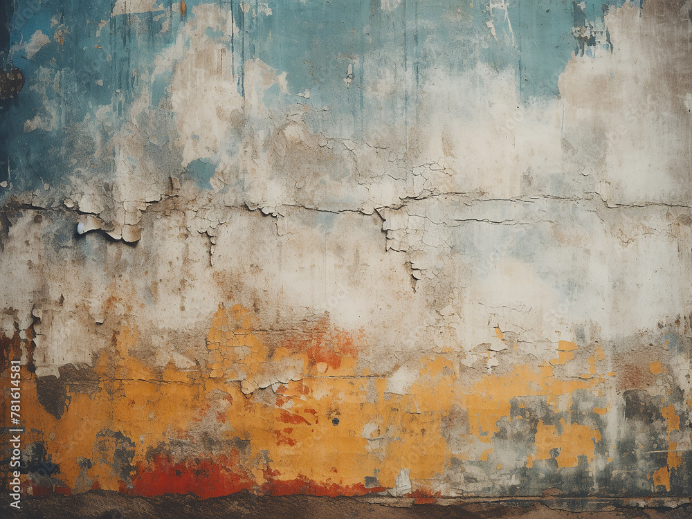 Grunge background texture featuring an aged painted wall
