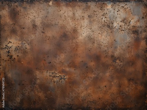 Background featuring brown patina stains on old rusty metal