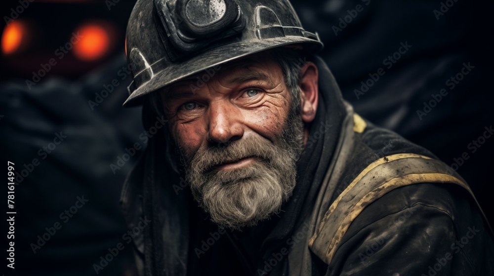 Portrait photograph of coal miner