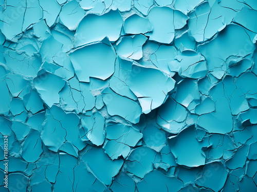 Wall's outer corner exhibits peeling aquamarine paint, abstract backdrop