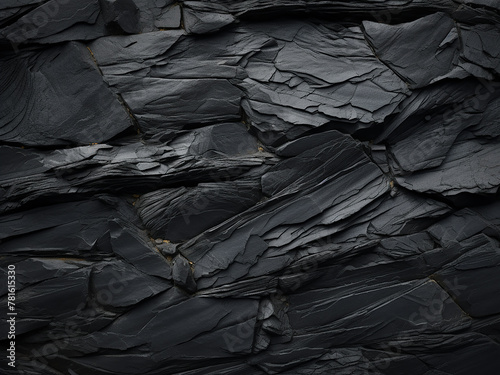 Slate background features perfect shale texture in dark tone