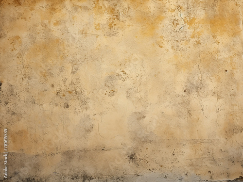 Close-up of a plastered wall reveals a fine, grungy texture with golden hues