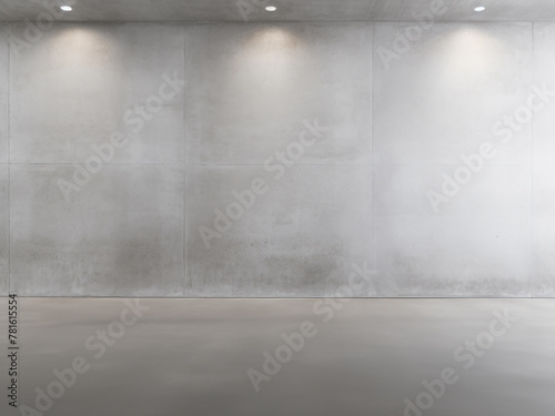A background of soft-toned white displays polished concrete wall texture