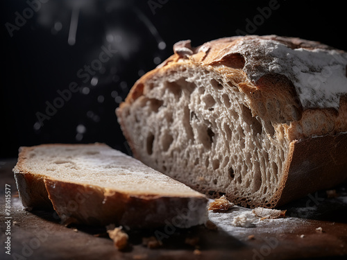 Mold spoils bread in a close-up macro shot photo