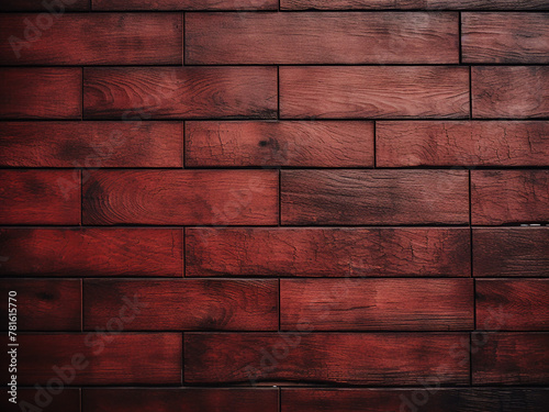 Background features close-up texture of red wooden tiles